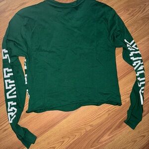 Extra small. Green long sleeve crop top.